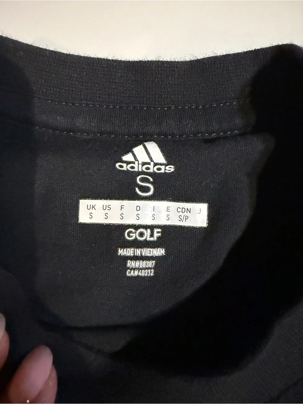 adidas Black Tee with White Logo